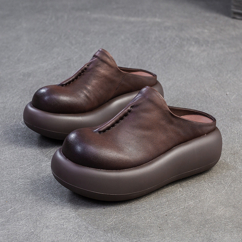 Women's Platform Slip-on Thick Bottom Toe Cap Slippers