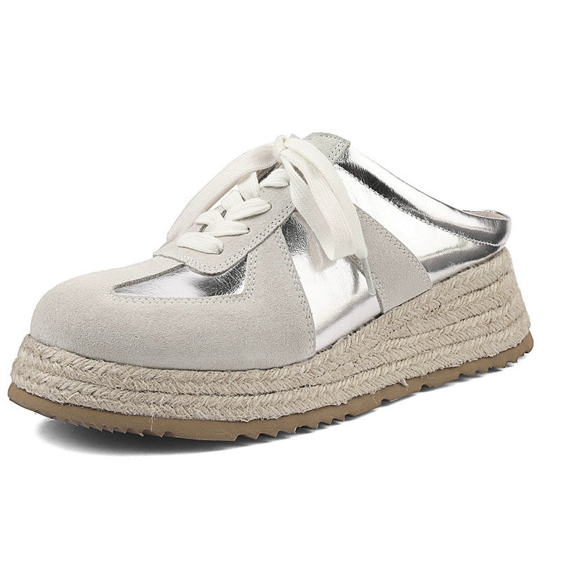 Women's Spring Half Comfortable German Training Lazy Straw Women's Casual Shoes