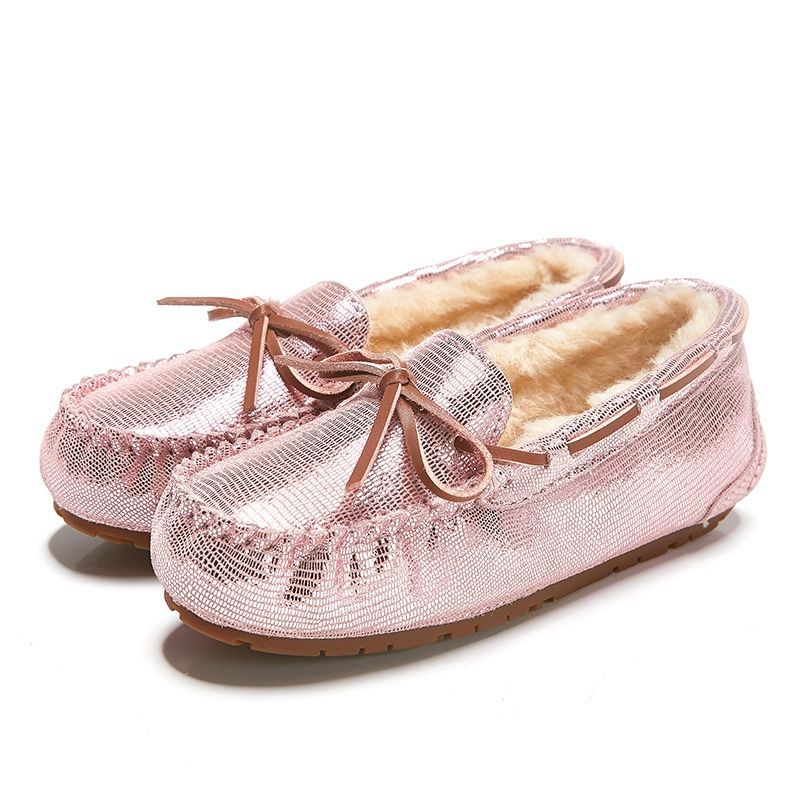 Women's With Fleece Lining Cotton Large Size Pregnant Fluffy Flat Bottom Loafers