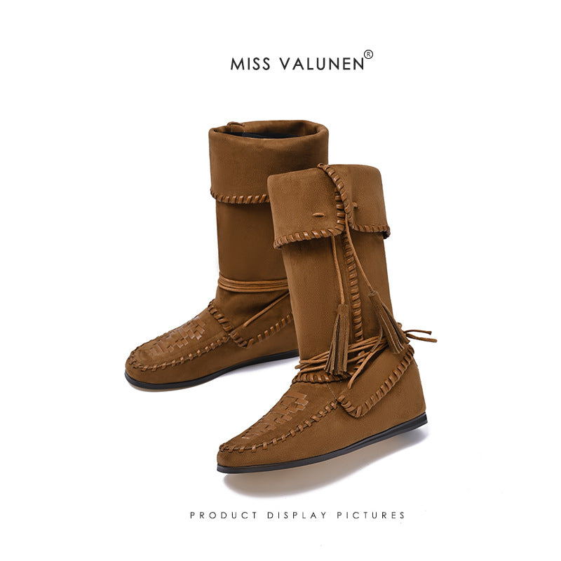 Boxing Slimming Relaxed Western Cowboy Flat Boots