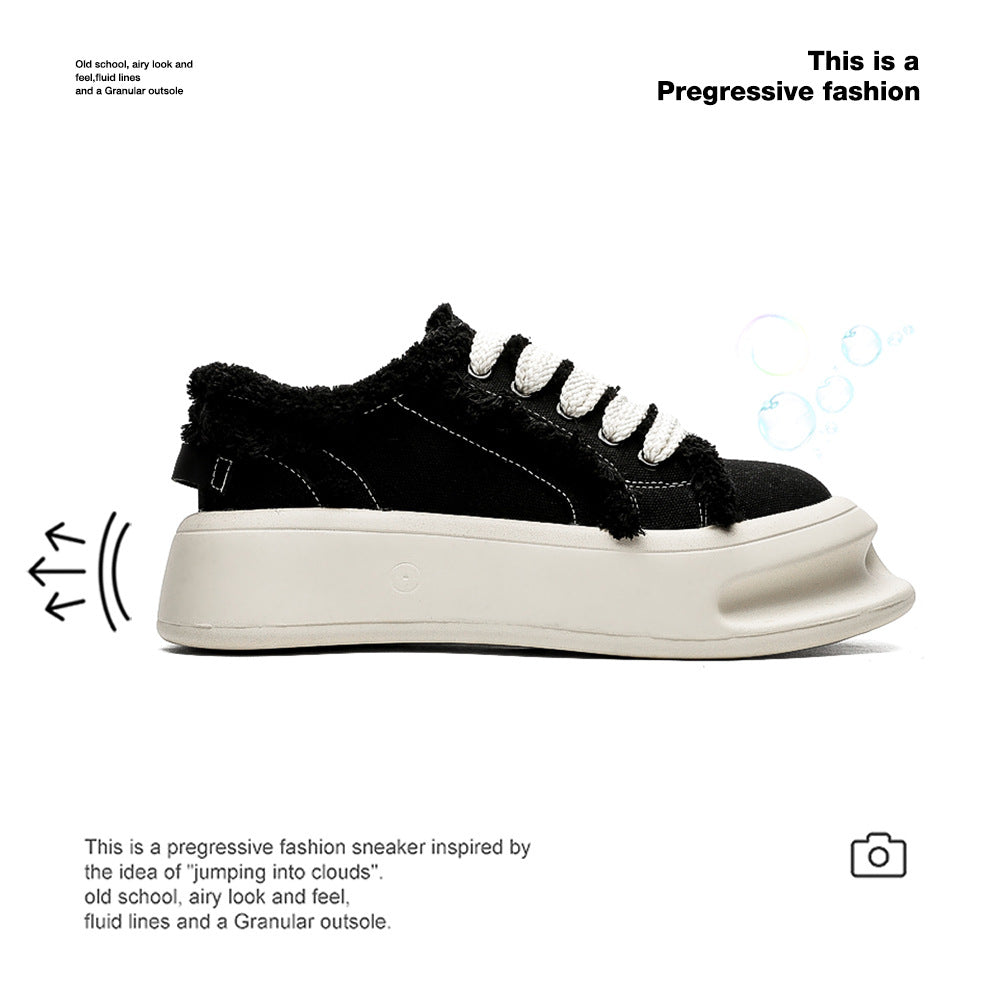Women's & Men's White Platform For Board Minority Fashion Men's Canvas Shoes
