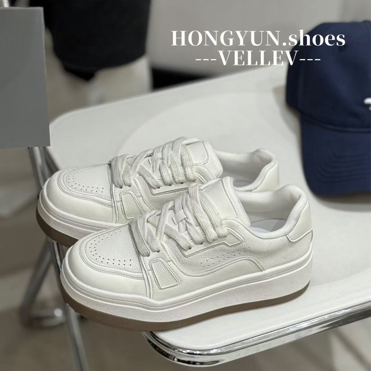 Women's Red Rhyme Genuine Platform Autumn Versatile Heightened Easy Sneakers
