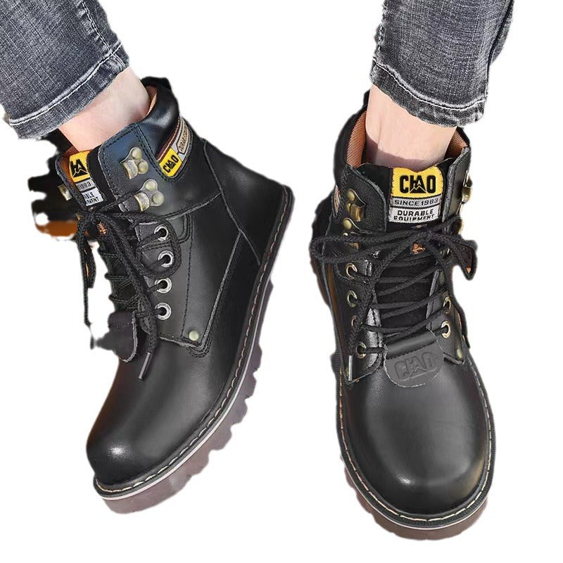 Men's Classic Steel Toe Cowhide Winter Old Boots