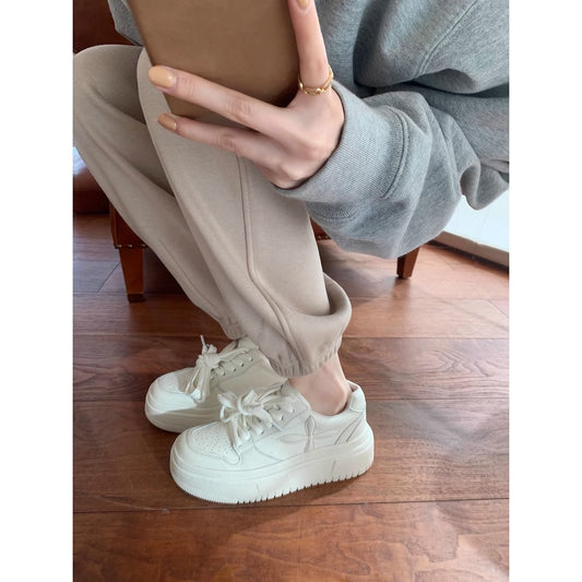 Women's Cowhide Version Small Size Slim Fit Younger Platform Height Women's Casual Shoes