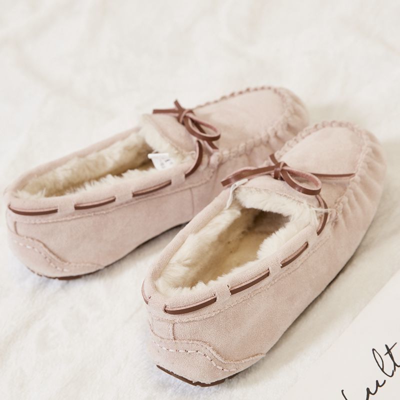 Women's Doug Fleece-lined Winter Korean Style Flat Mother Loafers