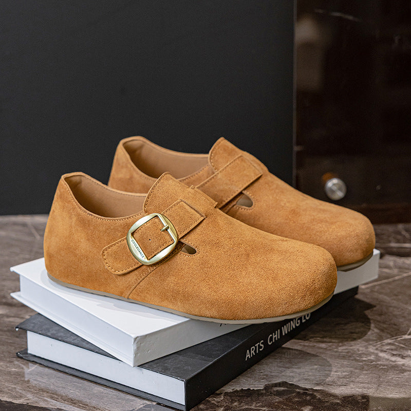 Women's Spring Arch Support Platform Buckle Pumps Flat Large Women's Casual Shoes
