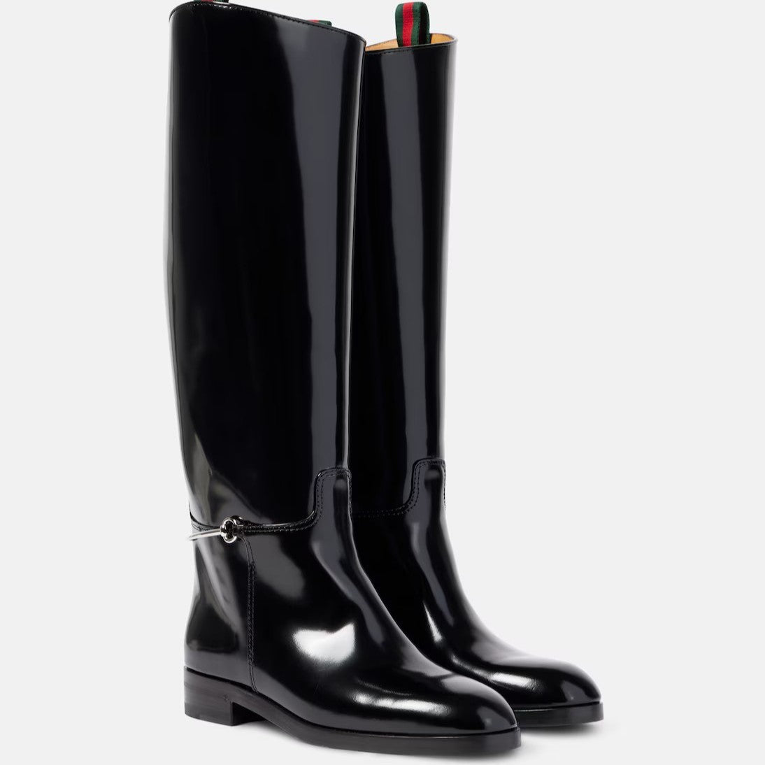 Style Large Tube Circumference Loose Straight Metal Women's Leather Boots