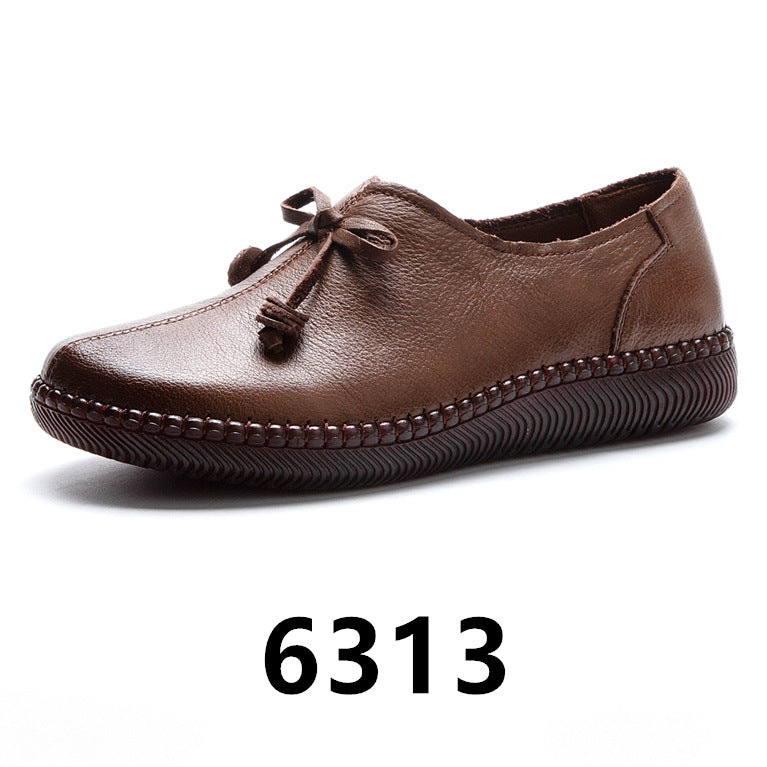 Women's Quality Single Bow Pumps Temperament Wild Vintage Women's Casual Shoes