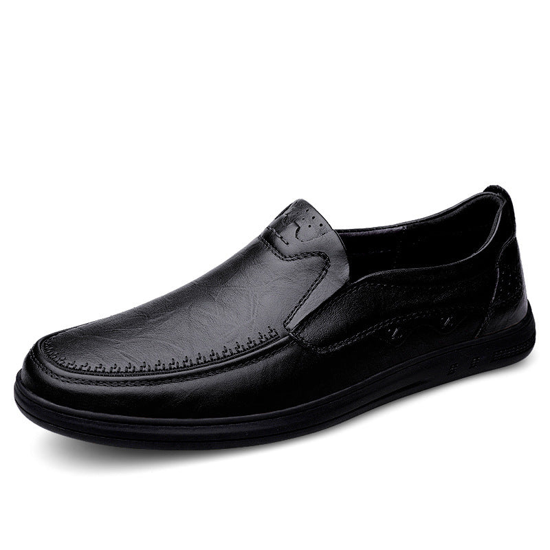 Men's Slip-on Top Layer Cowhide Soft Bottom Men's Casual Leather Shoes