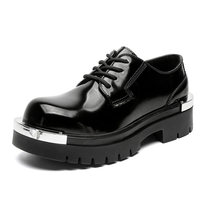 Men's Height Increasing British Style Martin Low Leather Shoes