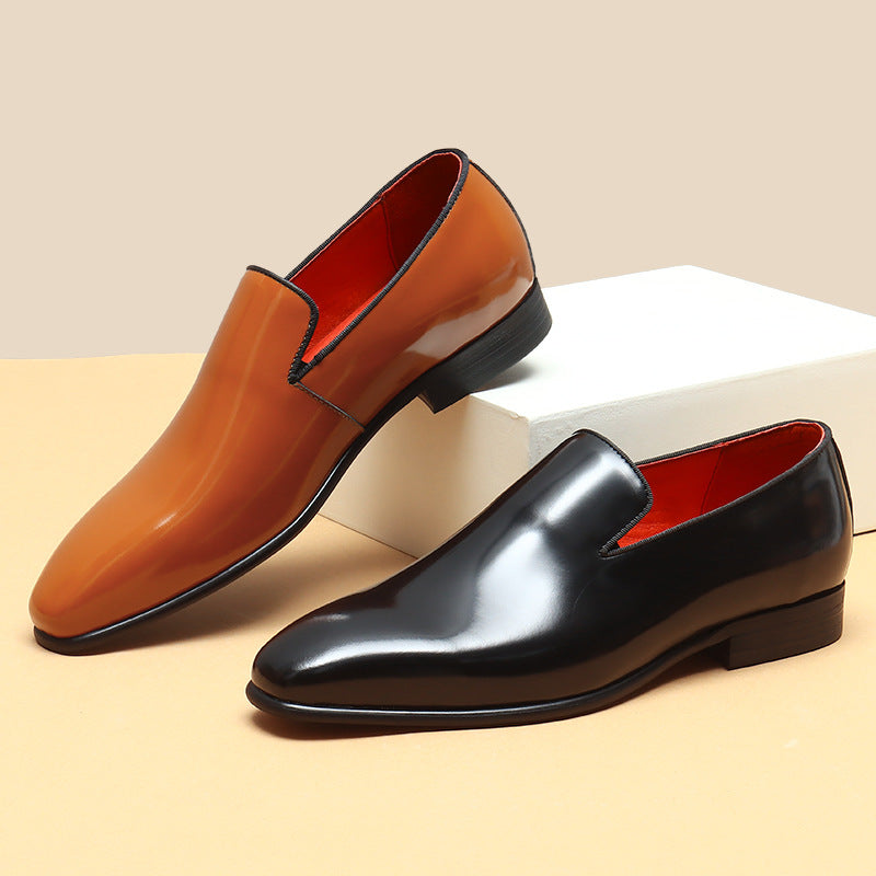 Men's Glossy British Formal Wear Patent Business Leather Shoes