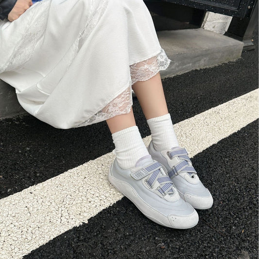 Women's Cowhide Retro German Training French Velcro Strap Women's Sports Shoes