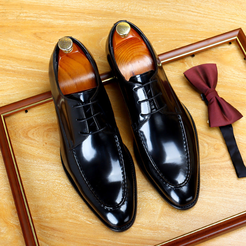 Men's Surface Patent Cowhide Formal Wear British Men's Shoes