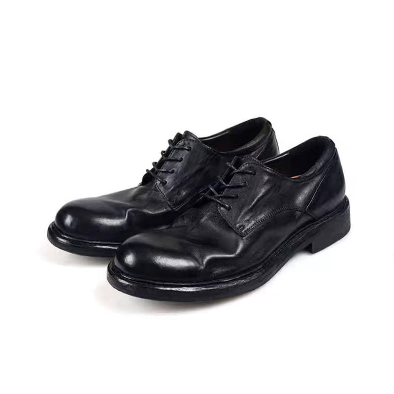 Men's Vintage British Style Horse Light Luxury Men's Business Leather Shoes