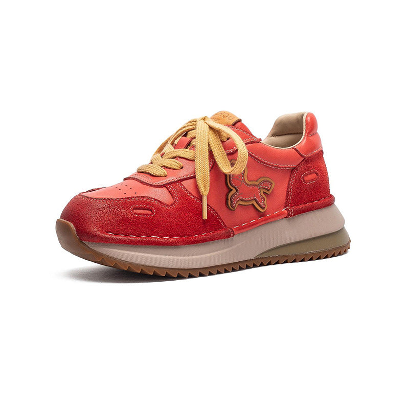 Women's First Layer Cowhide Sports Style Comfortable Women's Casual Shoes