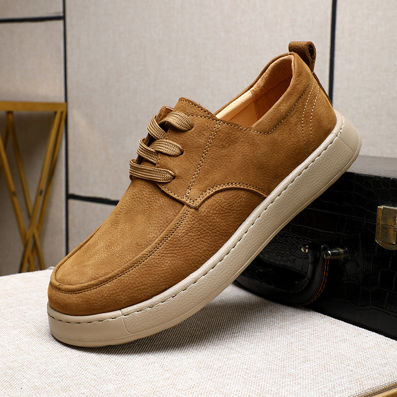 Men's Matte Cowhide Comfortable Platform Warm Genuine Casual Shoes