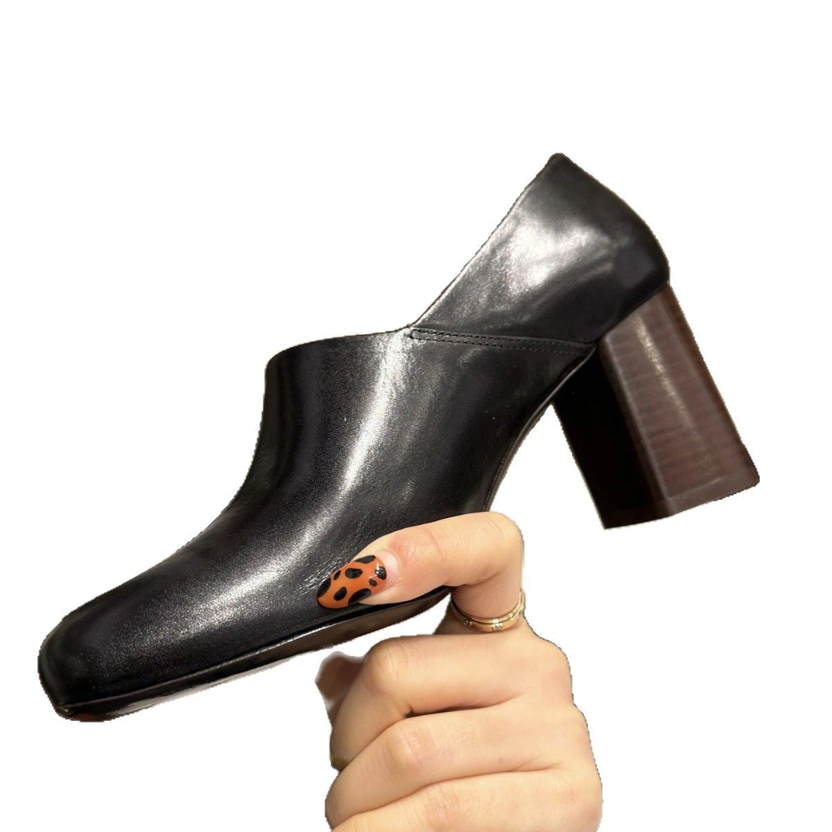 Women's Cowhide Version Simple Style Round Toe Women's Fashion Shoes