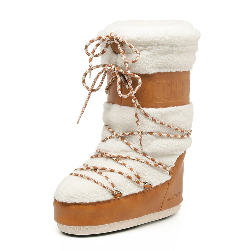 Women's Winter Fleece Lined Padded Warm Keeping Sleeve Boots