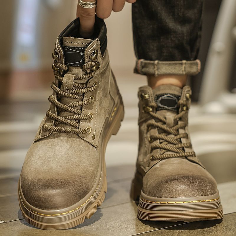 Men's Autumn High Top British Style Retro Worker Waterproof Sports Men's Board Shoes
