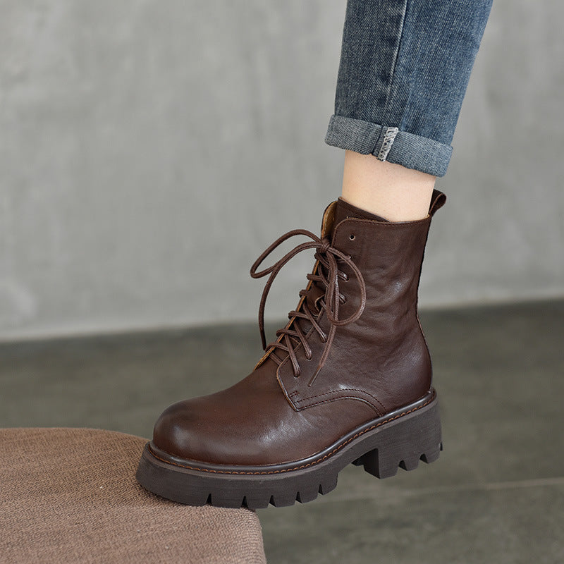 Women's Retro Easy Matching Martin Short Thick-soled Boots