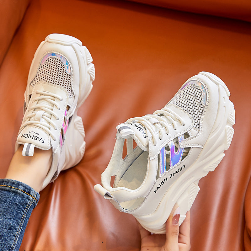 Height Increasing Insole Dad Female Breathable Mesh Women's Casual Shoes