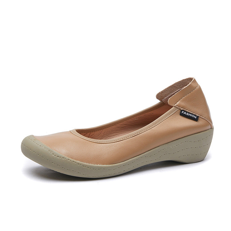 Women's Handmade Platform Wedge Shallow Mouth Pumps Casual Shoes