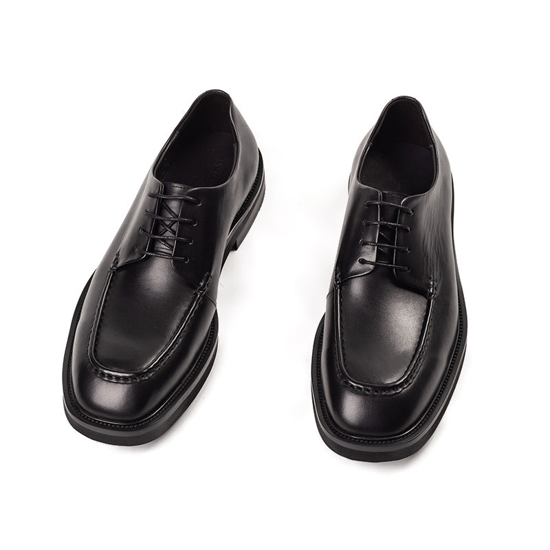 Men's European Size Business Round Toe First Leather Shoes