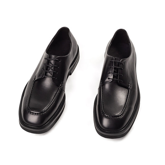 Men's European Size Business Round Toe First Leather Shoes