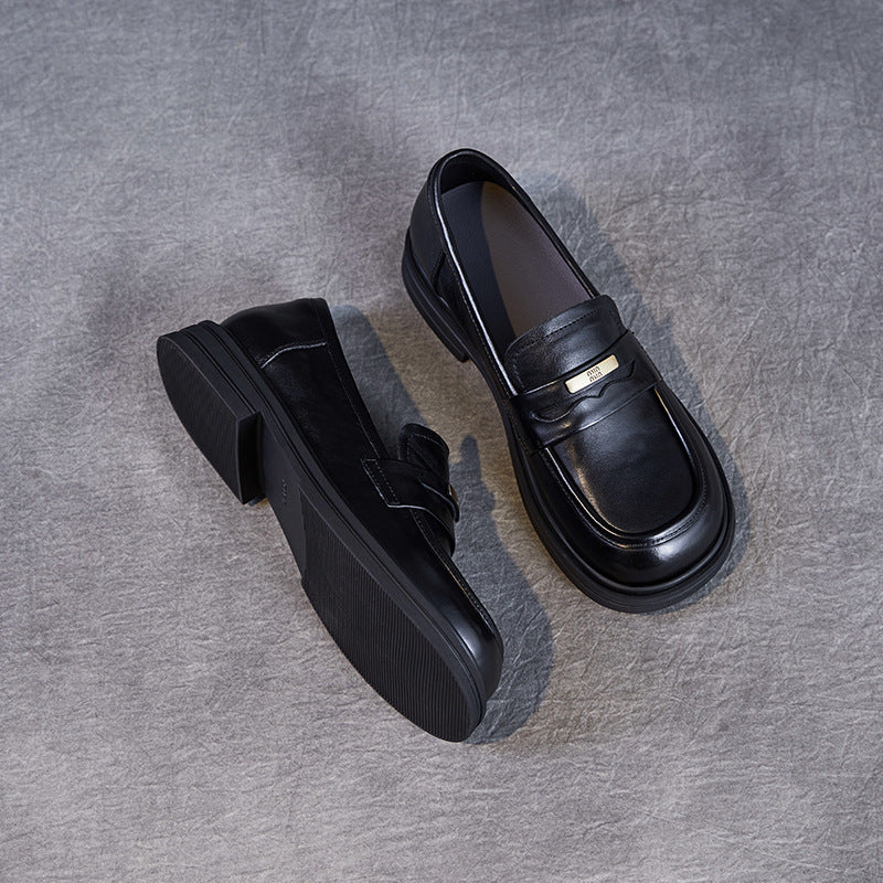 Women's Beautiful Original Color Spring Simple High-grade Slip-on Pumps British Loafers