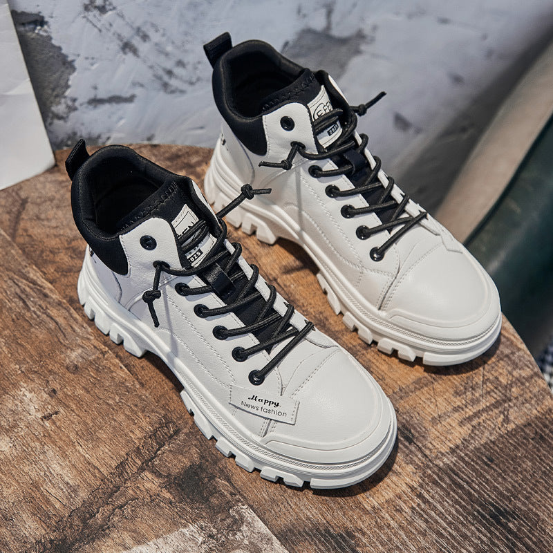 Women's Fleece Martin Single Sports Dad White Boots