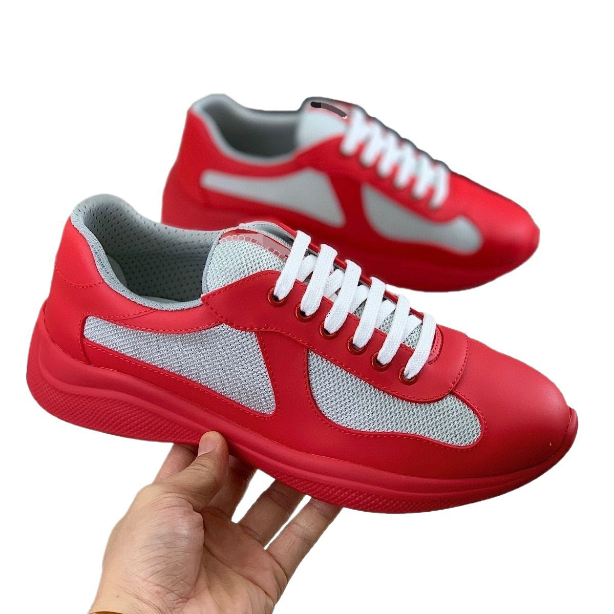 Men's Fashionable High-grade Cowhide Mesh Breathable Board Men's Shoes