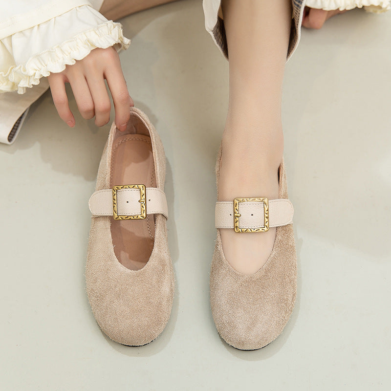 Women's Bottom Pumps First Layer Cattlehide Fashion Women's Casual Shoes