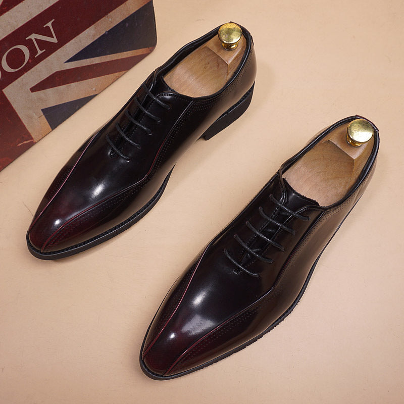 Men's Slip On Height Increasing Insole Retro Men's Business Leather Shoes