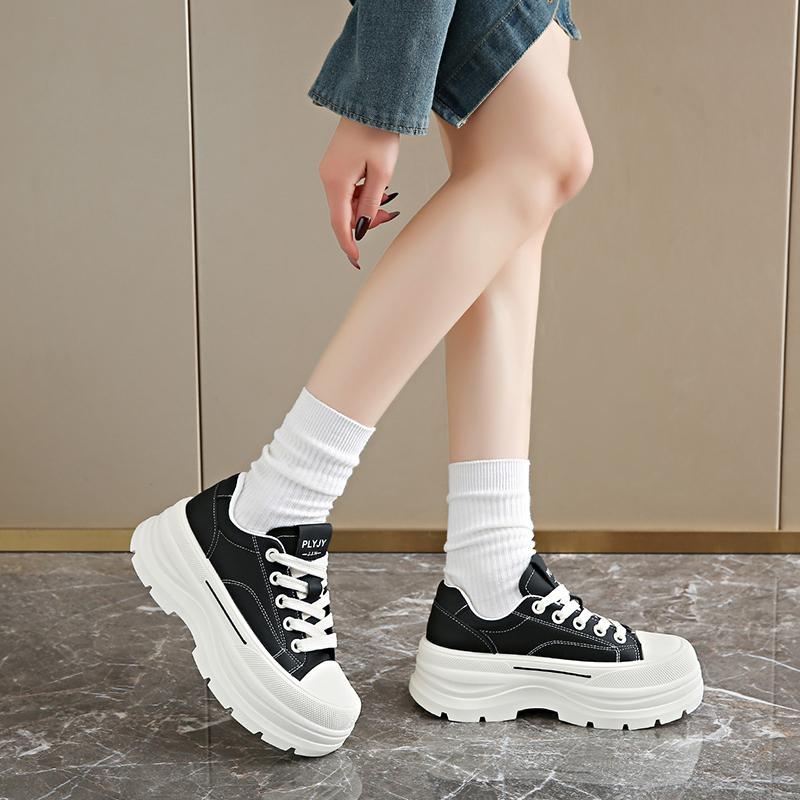 Women's Fashion Four Boutique White Thick Bottom Women's Board Shoes