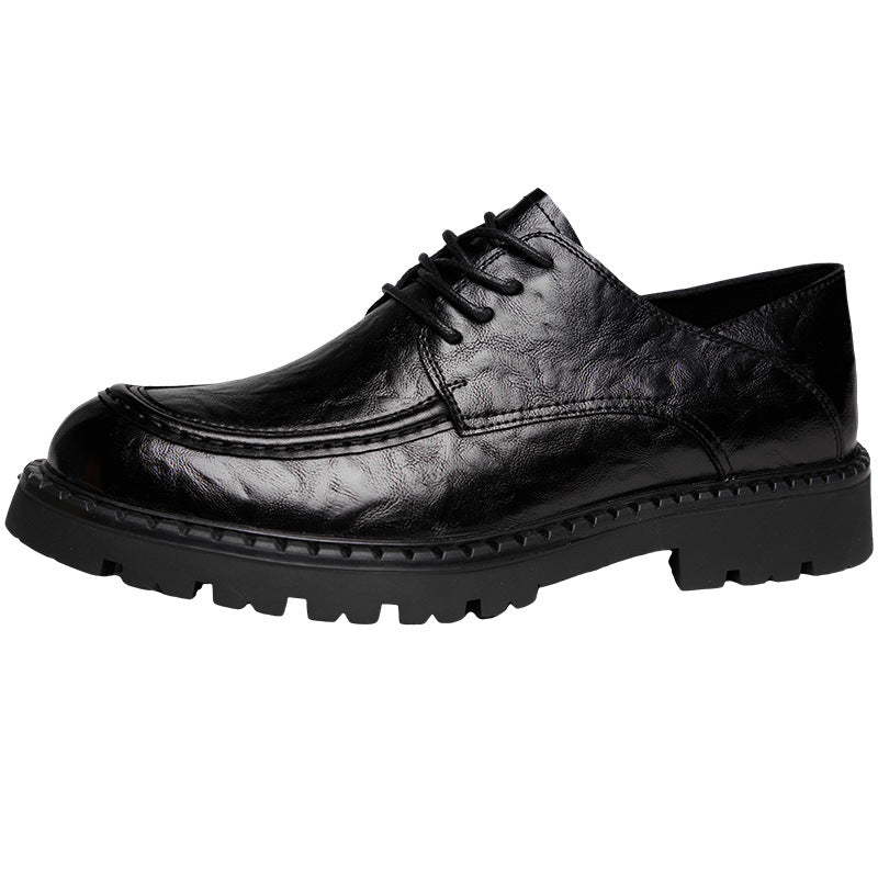 Men's Thick-soled Business Soft Round Toe Office British Leather Shoes