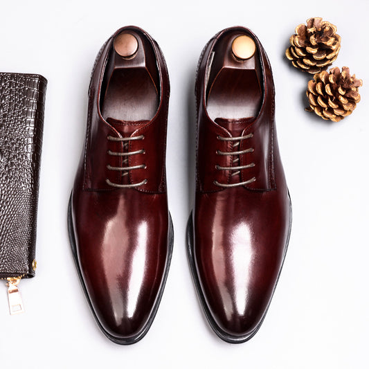 Men's Genuine British Brogue Carving Business Large Leather Shoes