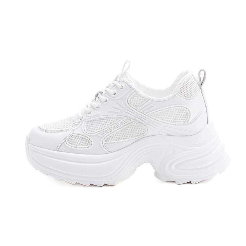 Women's Autumn Thick Bottom Height Increasing Insole Fashion Exercise Breathable Mesh Women's Shoes