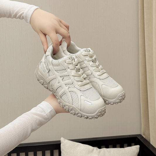 Women's Small Size Retro German Training Breathable Mesh Platform Lace Up Casual Shoes