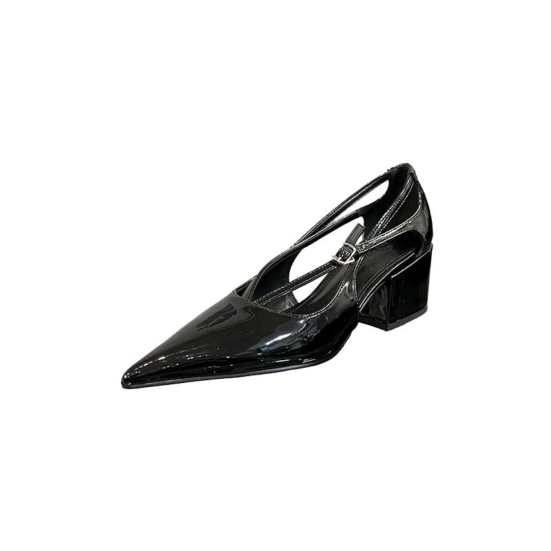Women's Spring Pointed Toe Chunky Fashion Box High Heeled Sandals