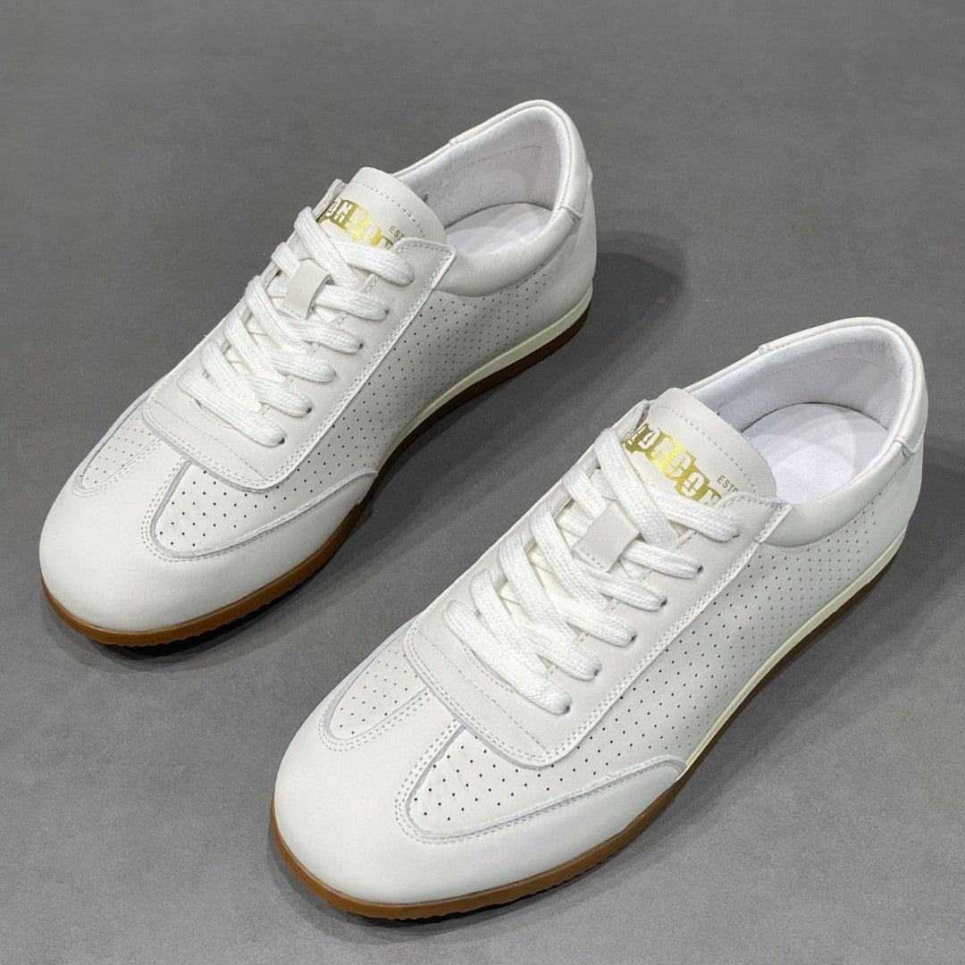 Men's Top Layer Cowhide Easy Wear Summer Flat Breathable Trendy Sneakers