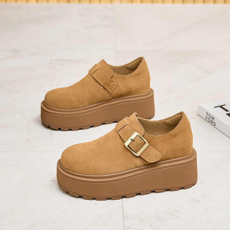 Platform Peas Fleece-lined Big Toe Pumps Loafers