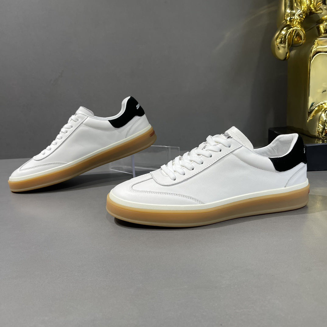 Men's First Layer Cowhide Trendy Retro Tendon Men's Board Shoes