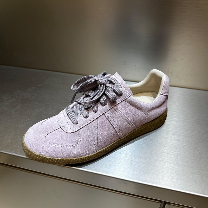 Women's Elk High Version Retro Genuine German Training Round Sneakers