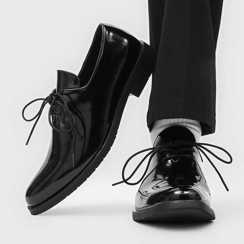 Men's Black Fashion Performance Suit Dancing Business Men's Casual Leather Shoes