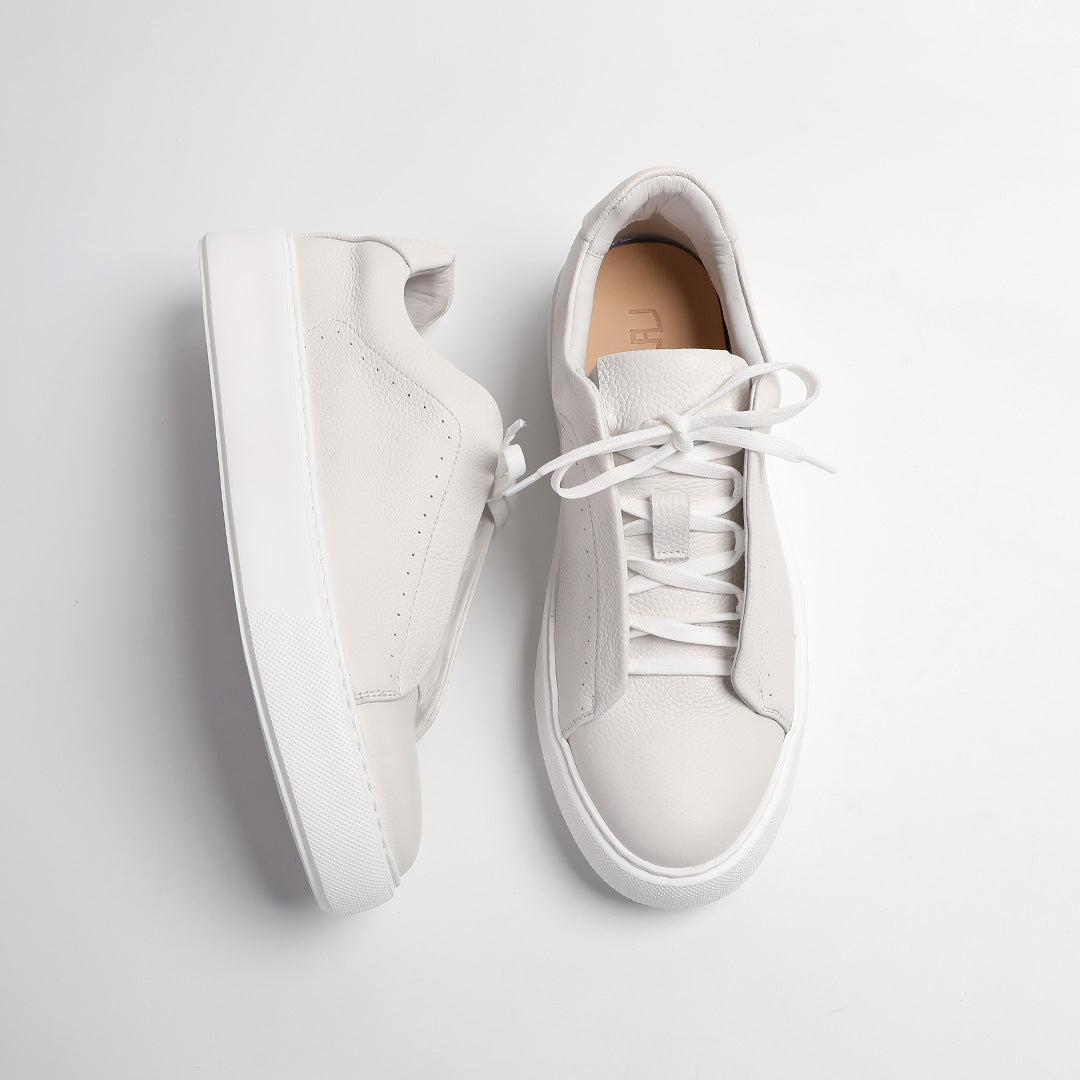 Men's Business White British Thick Bottom Lightweight Green Korean Style Top Men's Board Shoes