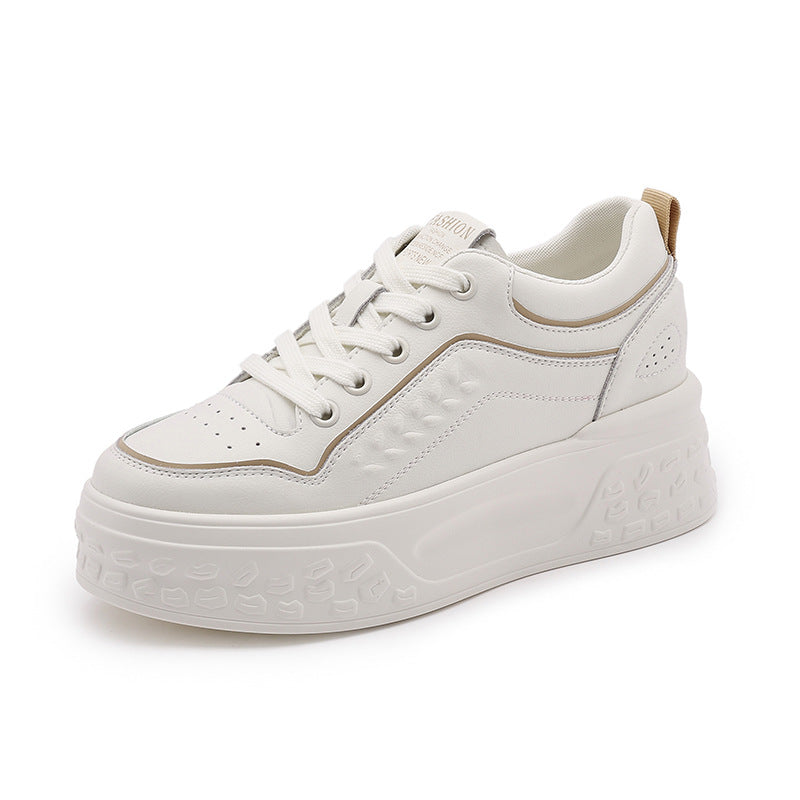 Women's Platform White Spring Pumps Small Height Casual Shoes