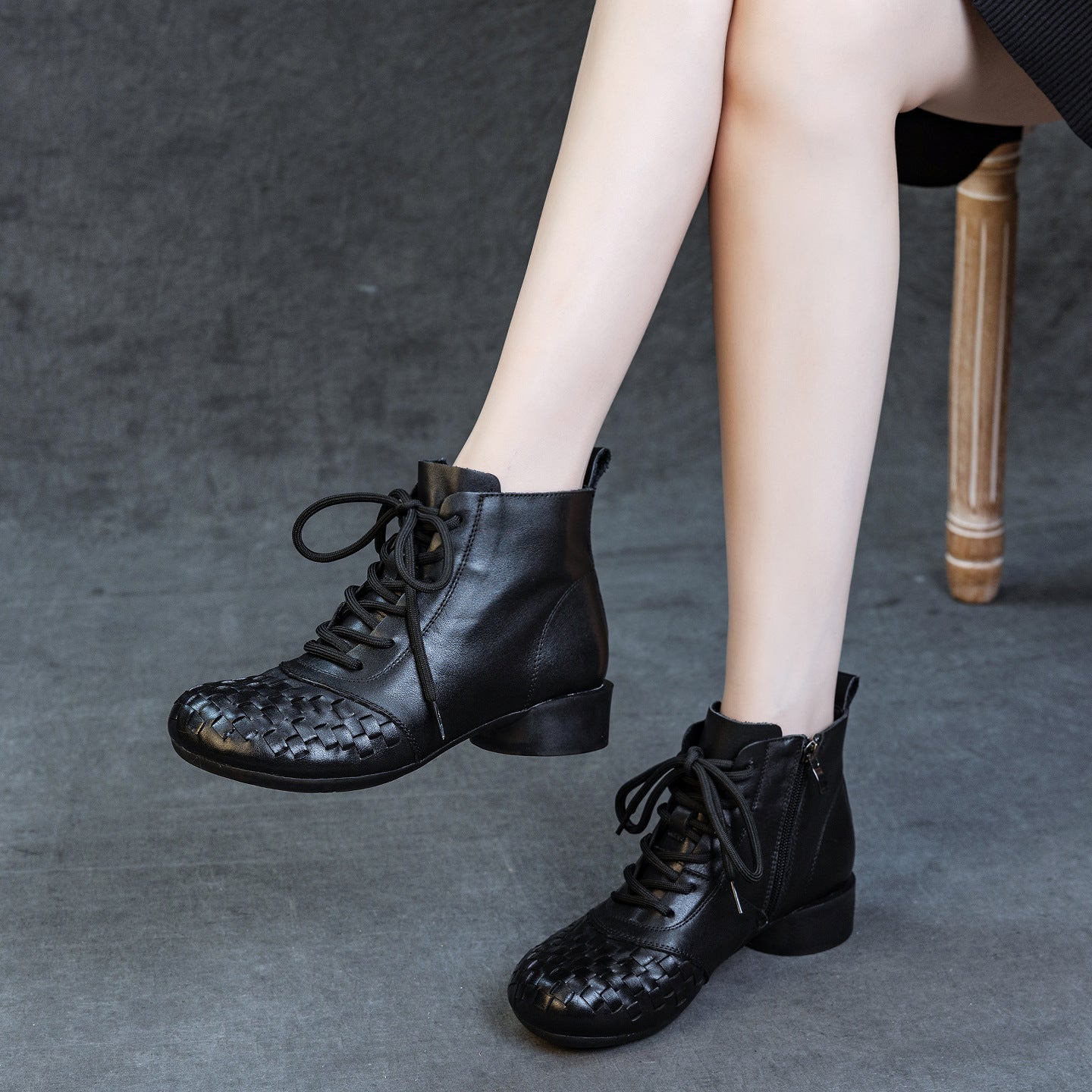 Women's Genuine Thick Soft Bottom Top Layer Cowhide Retro Women's Leather Boots