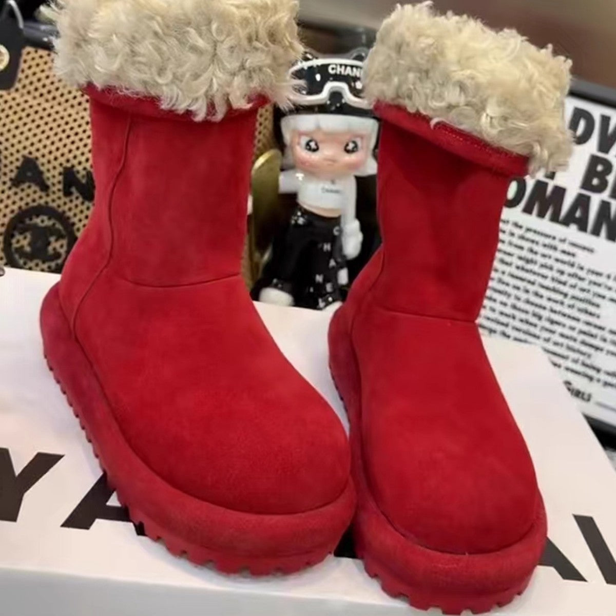 Women's Goods Thick-soled Long Winter Lamb Wool Women's Snow Boots