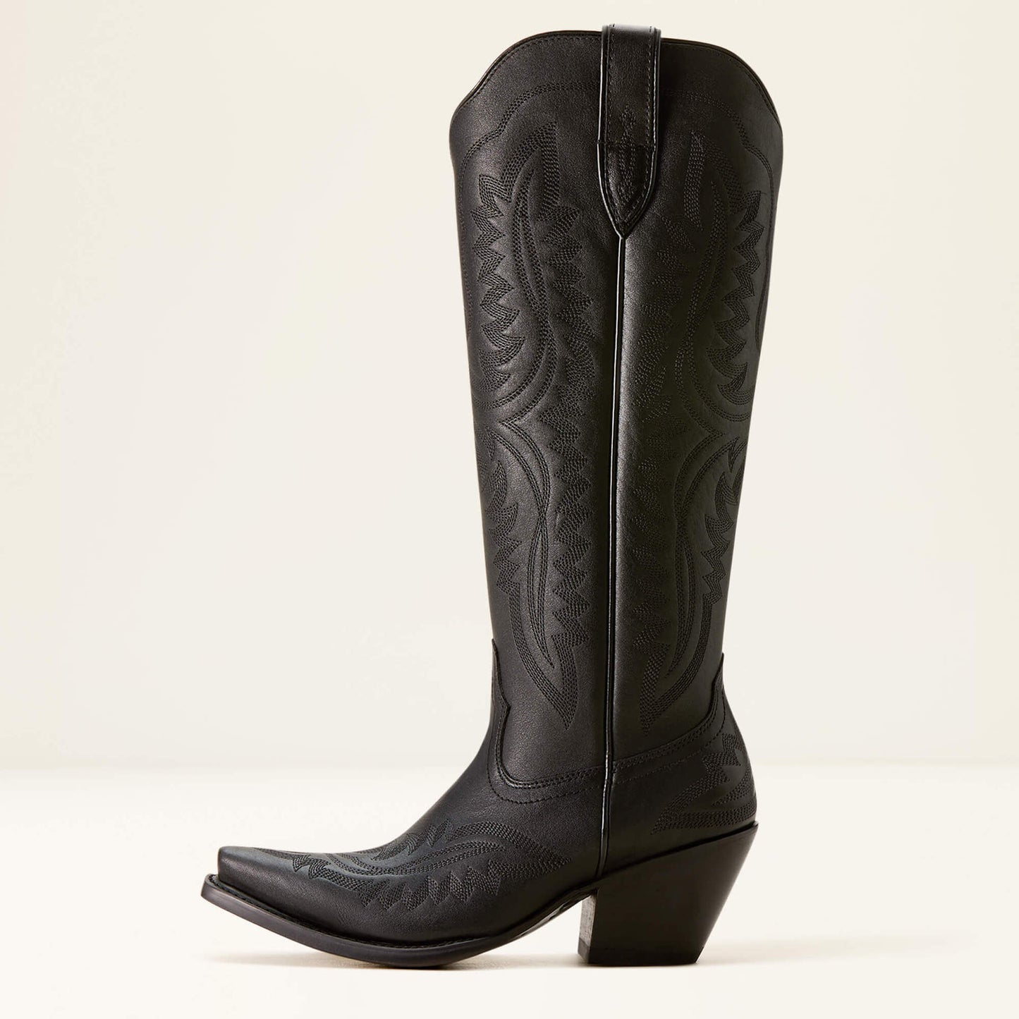 Toe Chunky High Tube Large Size Western Women's Leather Boots
