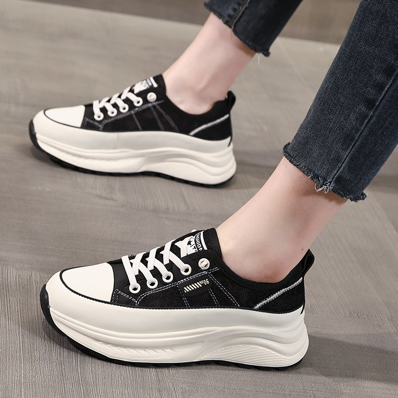 Women's Thick-soled White With Foam Sole Slip-on Muffin Cortez Genuine Women's Casual Shoes